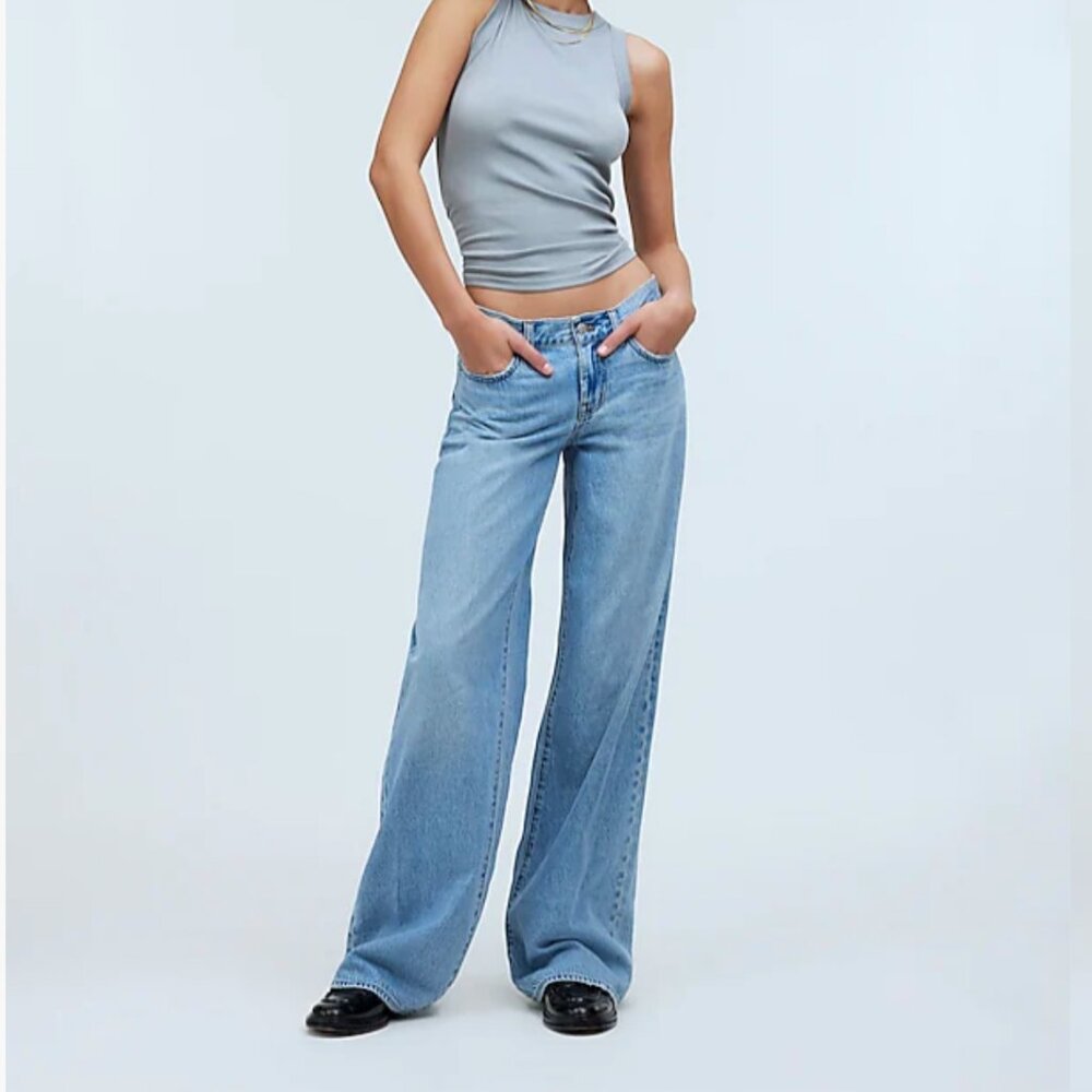 Madewell Low-Rise Superwide-Leg Jeans in Kendall Wash: Airy Denim Edition